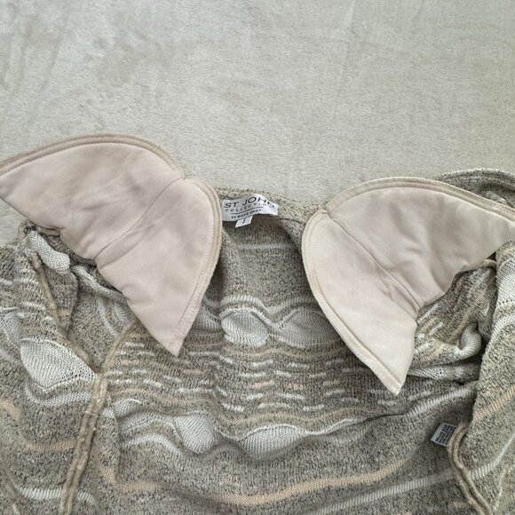 St John Elegant Cream and Gray Women's Sweater - Picture 10 of 10